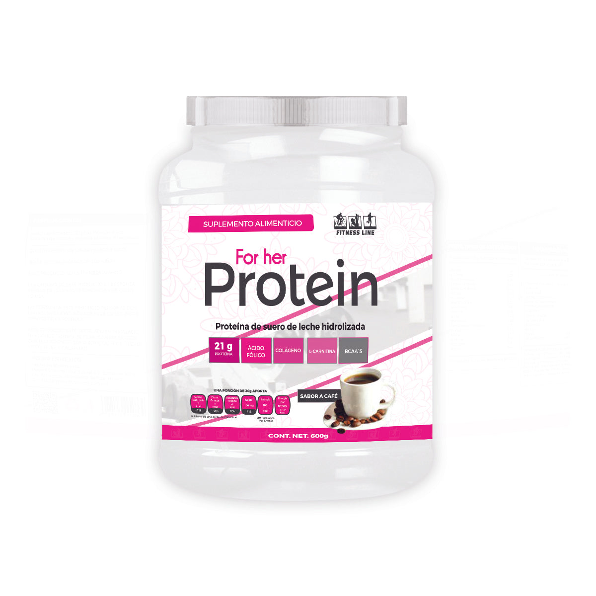 Proteina + carnitina + acido folico y mas/ sabor café 600GR