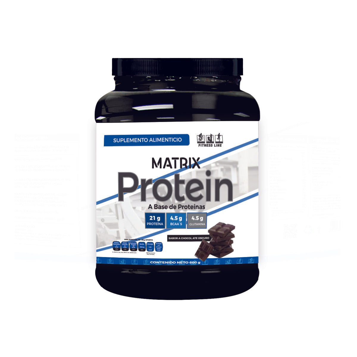 Protein matrix 21 g por porcion/ sabor chocolate oscuro 600GR